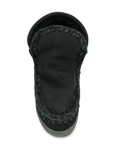 MOU MOU FW111008A ESKI SNEAKERS METAL LOGO BKBK LEATHER/FUR/EXOTIC SKINS->LEATHER - 黑色