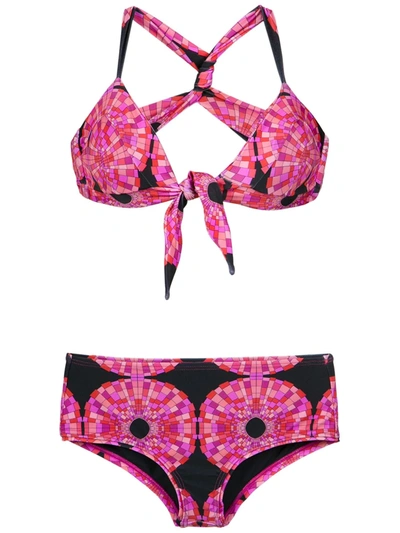 Shop Amir Slama Printed Bikini Set In Pink