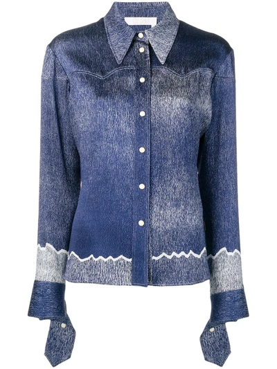 Shop Chloé Cowboy Shirt In Blue