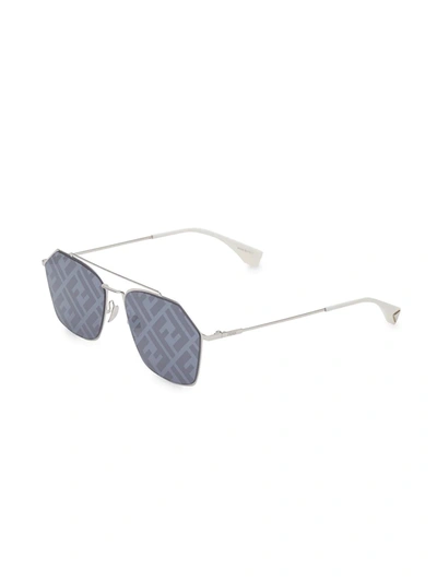 Shop Fendi Eyeline Sunglasses In White