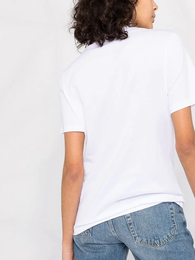 Shop Versace Box Logo Print T-shirt In White