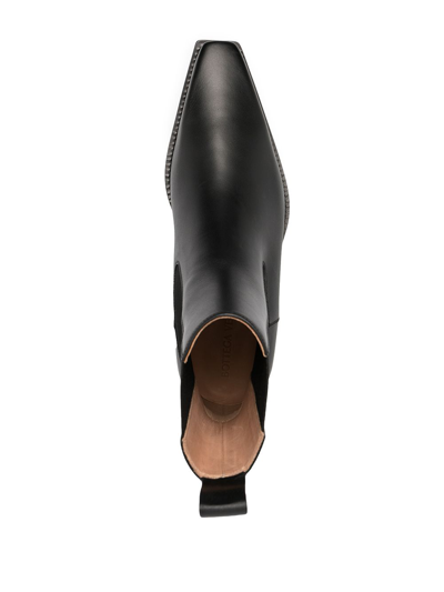 Shop Bottega Veneta Bv Lean Leather Chelsea Boots In Black