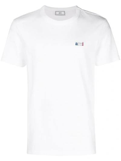 Shop Ami Alexandre Mattiussi T-shirt With Ami Embroidery In White