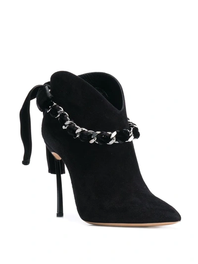 Shop Casadei Ankle Height Stiletto Boot In Black