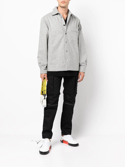 Shop Off-white Long-sleeve Shirt In Grey