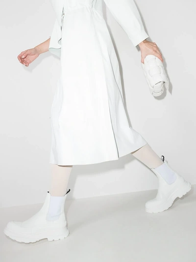 Shop Alexander Mcqueen Flatform Sole Ankle Boots In White