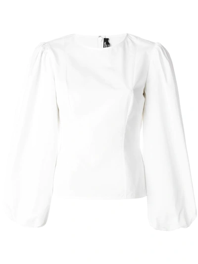 Shop Calvin Klein 205w39nyc Round Sleeve Poplin Top In White