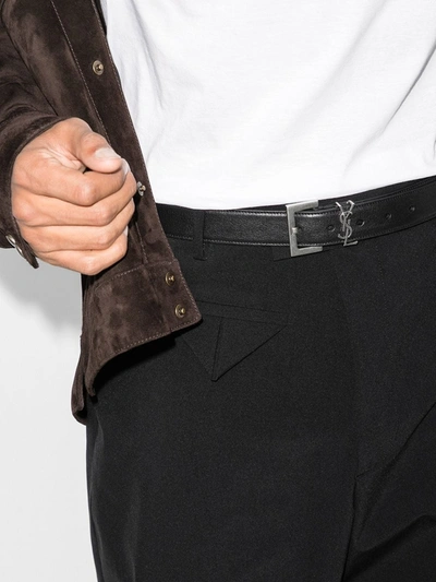 Saint Laurent Cassandre Belt Square Buckle Accessories In Black