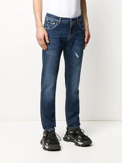 Shop Dolce & Gabbana Distressed Detail Jeans In Blue
