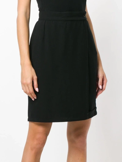Pre-owned Versace Straight Style Skirt In Black