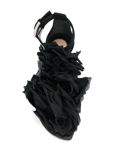 Shop Alexander Mcqueen Embellished 100mm Sandals In Black