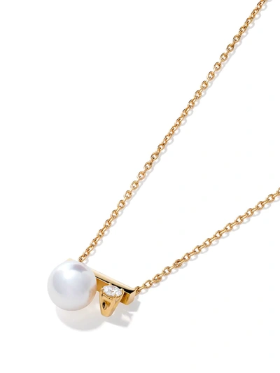 Tasaki 18kt Rose Gold Collection Line Petit Balance Class Akoya Pearl And Diamond Pendant In Metallic