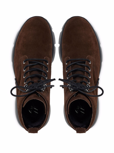 Giuseppe Zanotti Apocalypse Lace-up Boots In Braun