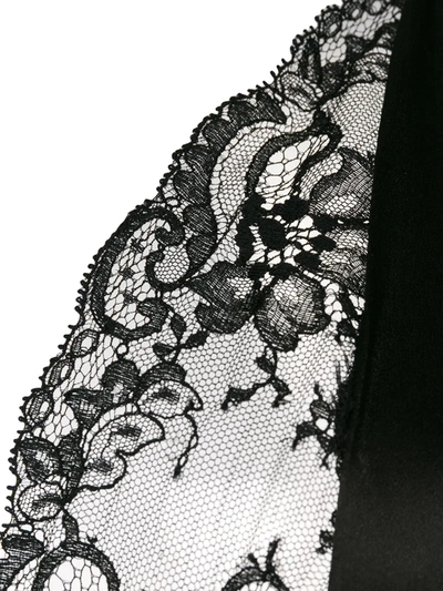 Shop Gilda & Pearl Rita Lace-insert Babydoll Satin Slip Dress In Black