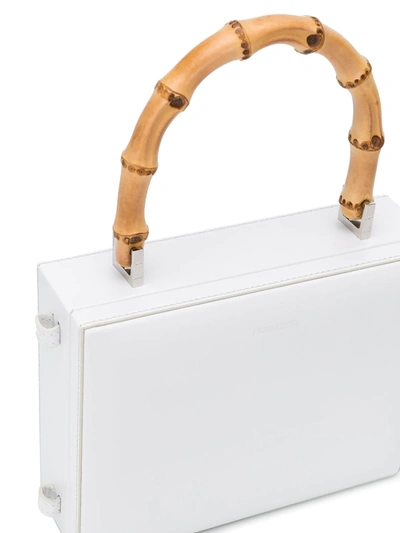 Shop Jil Sander Bamboo Handle Boxy Shoulder Bag In White