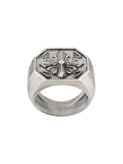 Shop Emanuele Bicocchi Hexagon Seal Ring In Silver