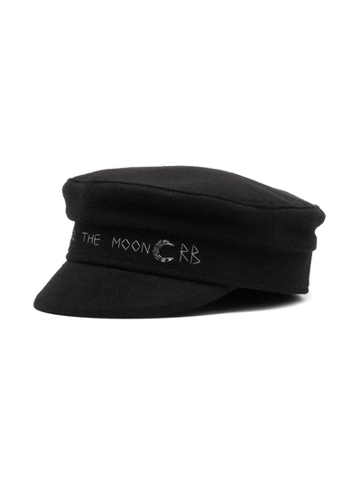 Ruslan Baginskiy Crystal-embellished Logo Baker Boy Cap In Black