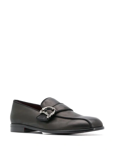 Shop Dolce & Gabbana D Buckle Loafers In Black