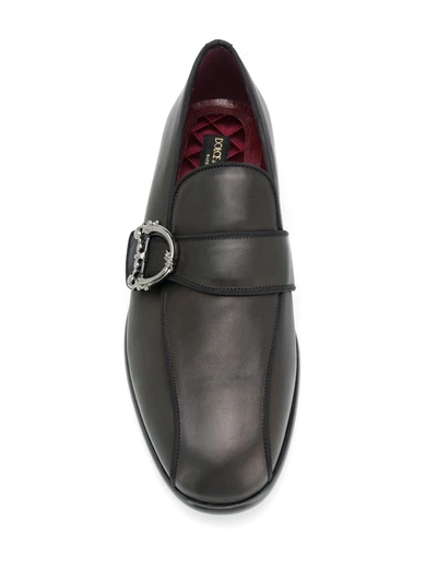 Shop Dolce & Gabbana D Buckle Loafers In Black