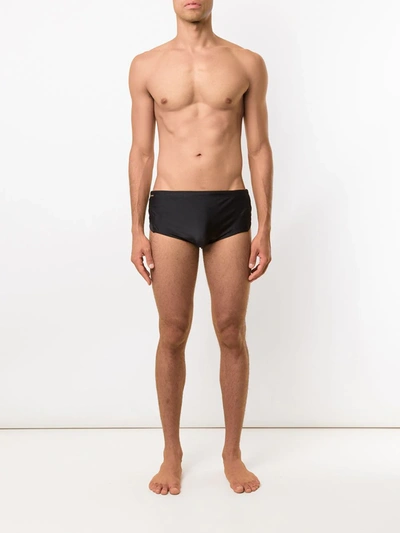 Shop Amir Slama Panelled Trunks In Black