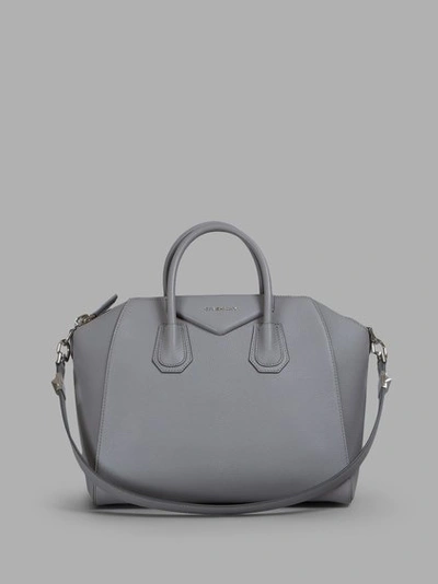 Shop Givenchy  Grey Medium Antigona Shoulder Bag