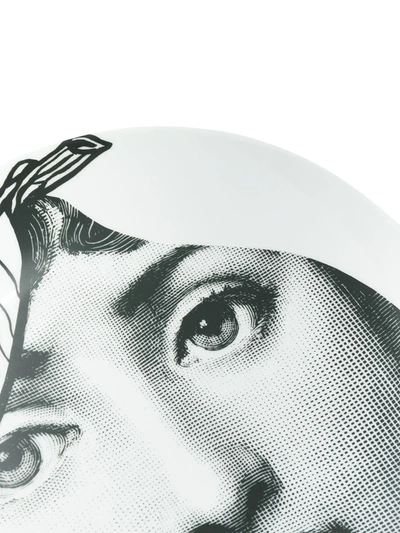 Shop Fornasetti Pear-shaped Face Print Plate In White