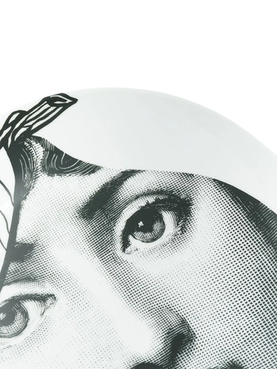 Fornasetti Pear-shaped Face Print Plate In White