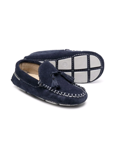 Shop Babywalker Suede Tassel-detail Loafers In Blue