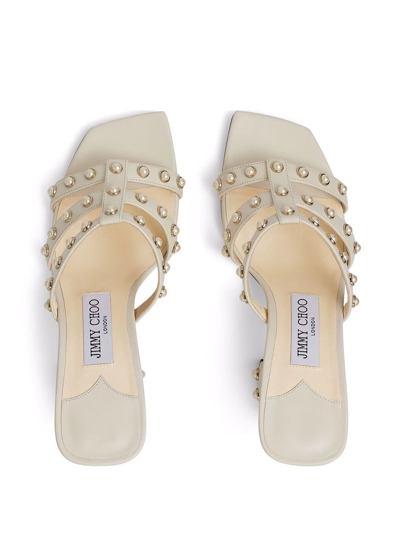 Shop Jimmy Choo Hazal 85mm Sandals In Weiss