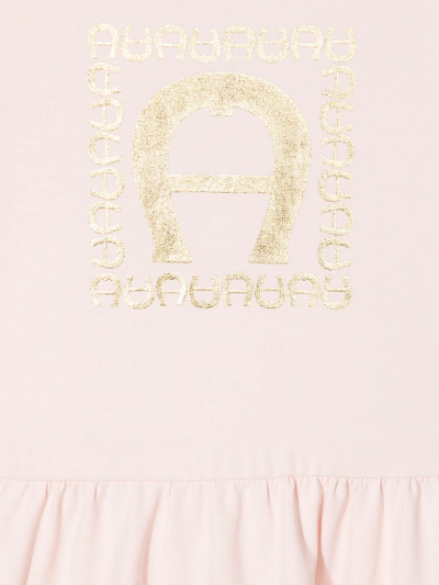 Shop Aigner Logo Print T-shirt Dress In Pink