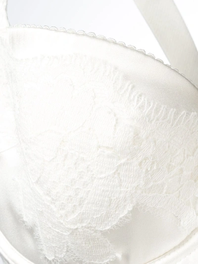 Shop Dolce & Gabbana Lace-overlay Balconette Bra In White