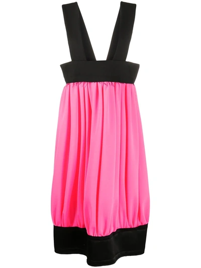 Shop Comme Des Garçons Suspender-strap Pleated Skirt In Pink