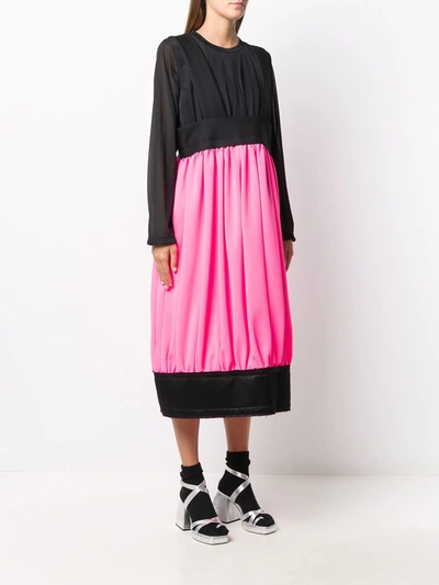 Shop Comme Des Garçons Suspender-strap Pleated Skirt In Pink