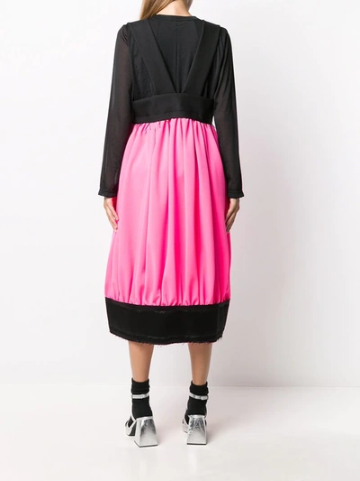 Shop Comme Des Garçons Suspender-strap Pleated Skirt In Pink