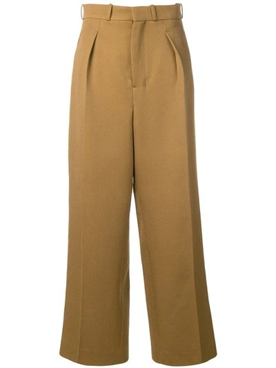 Shop Ami Alexandre Mattiussi Large Fit Trousers In Brown