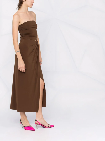 Shop The Andamane Gown Tube Top In Brown