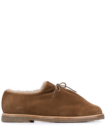 Shop Mackintosh Suede Lace-up Shoes In Brown