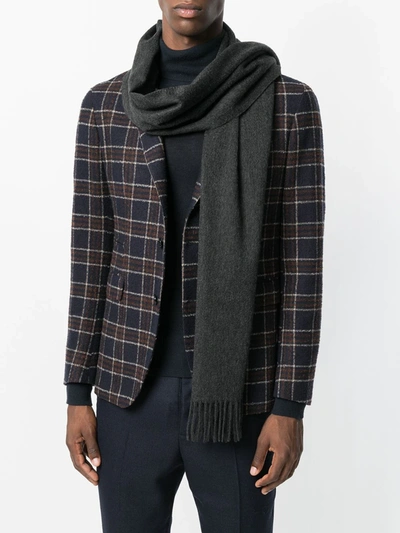 Shop N•peal Large Woven Scarf In Grey