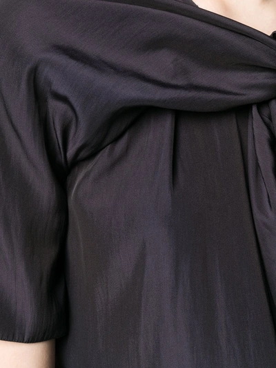 Shop Lanvin Scarf-neck Blouse In Black