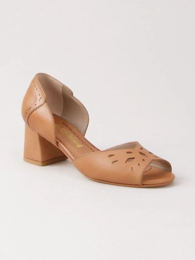 Shop Sarah Chofakian Chunky Heel Sandals In Brown