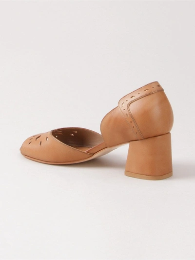 Sarah Chofakian Chunky Heel Sandals In Brown