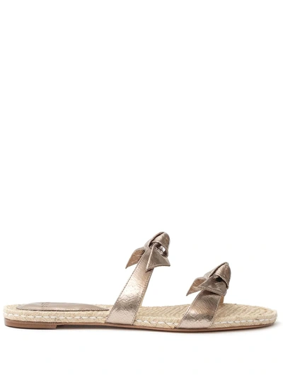 Shop Alexandre Birman Clarita Braided Slides In Metallic