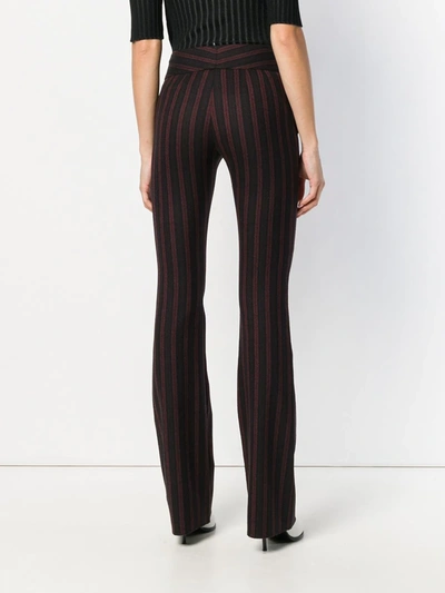 Pre-owned Romeo Gigli Vintage Stripe Flared Tailored Trousers In Black