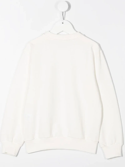 Shop Young Versace Medusa Crystal-embellished Sweatshirt In White