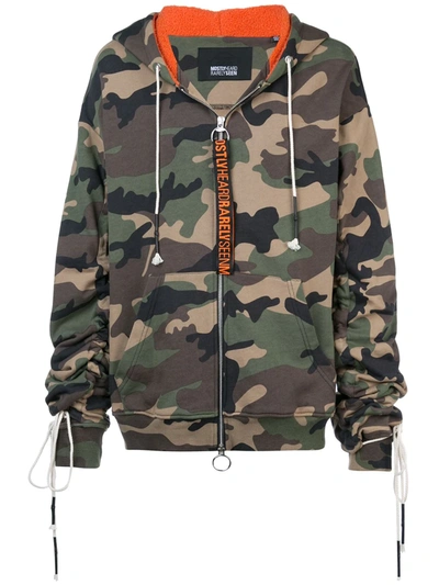 Shop Mostly Heard Rarely Seen Camouflage Zip-up Hoodie In Green