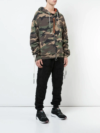 Shop Mostly Heard Rarely Seen Camouflage Zip-up Hoodie In Green