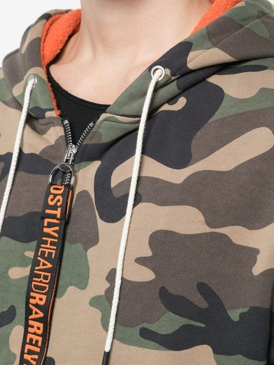 Shop Mostly Heard Rarely Seen Camouflage Zip-up Hoodie In Green