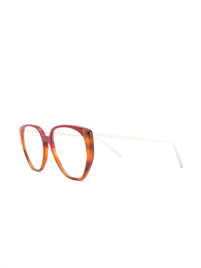 Shop Marni Eyewear Cat Eye Frame Glasses In Neutrals