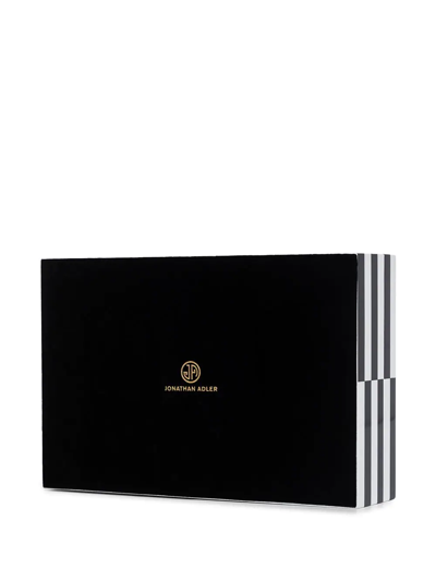 Jonathan Adler Op Art Large Lacquer Box In Black