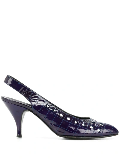 Pre-owned Prada 1990s Point Toe Pumps In Blue